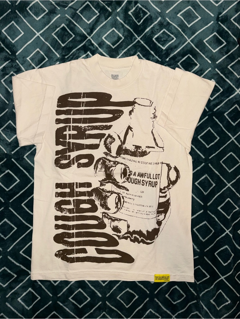 That’s A Awful Lot of Cough Syrup “Warning” Cream T-shirt Size (S)